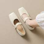 Damen Ballerinas mit modischem Riemenverschluss und orthopädischer Innensohle