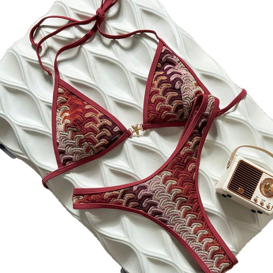 Damen Triangel-Bikini mit eleganter Rippstruktur R&B