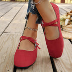 Damen Ballerinas mit Knotenriemen und weichem Obermaterial R&B
