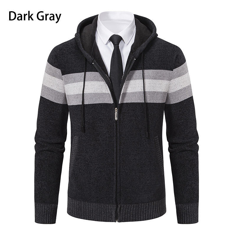 Herren modische Kapuzenjacke mit strukturiertem Design und elegantem Innenkragen R&B