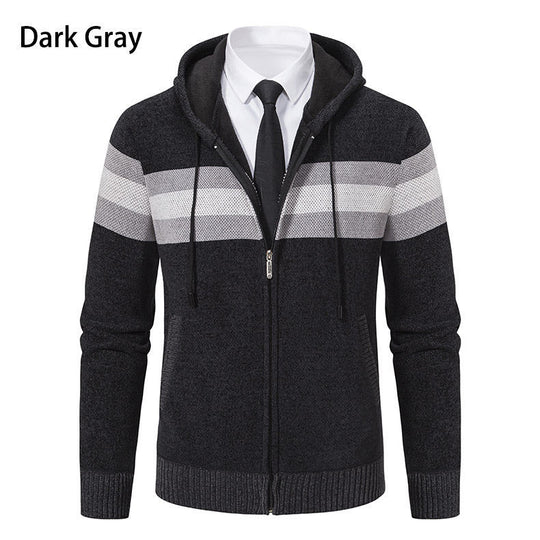 Herren modische Kapuzenjacke mit strukturiertem Design und elegantem Innenkragen R&B