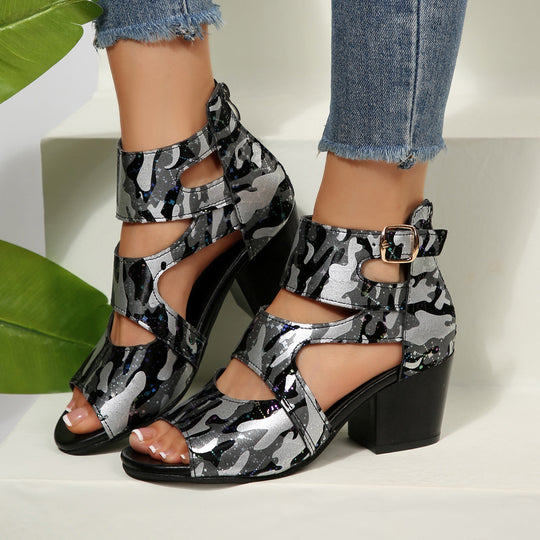 Damen Blockabsatz Sandalen R&B