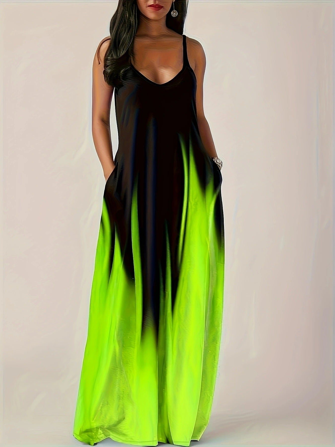 Damen Maxikleid mit elegantem Schnitt und seitlichen Taschen R&B
