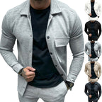 Herren nan urbanes Shirtjacken-Set in strukturierter Cordoptik mit Brustklappe und schmaler Passform R&B