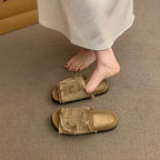 Damen Bequeme Slipper mit fransigem Design und weichem Fußbett R&B