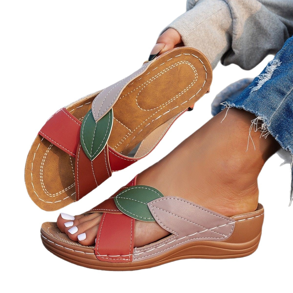 Damen Bequeme und stilvolle Zehentrenner-Sandalen R&B