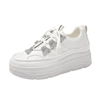 Damen Sportliche Plattform Sneakers mit glitzernden Akzenten R&B