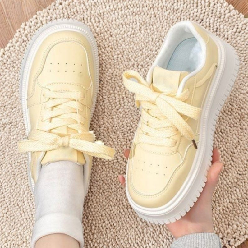 Damen Modische Sneakers mit dicker Sohle und atmungsaktiver Oberflächenstruktur R&B