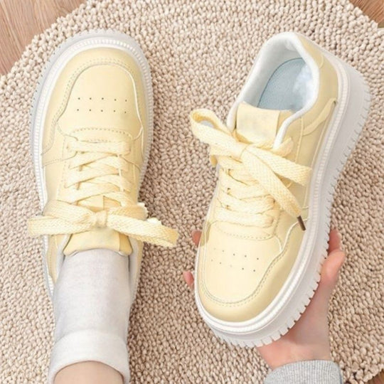 Damen Modische Sneakers mit dicker Sohle und atmungsaktiver Oberflächenstruktur R&B