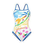 Damen Einteiler Badeanzug mit kreativem grafischen Design R&B