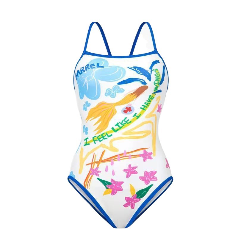 Damen Einteiler Badeanzug mit kreativem grafischen Design R&B