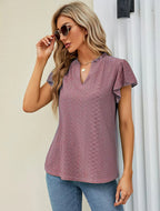 Damen luftige Bluse mit Spitzendetail R&B