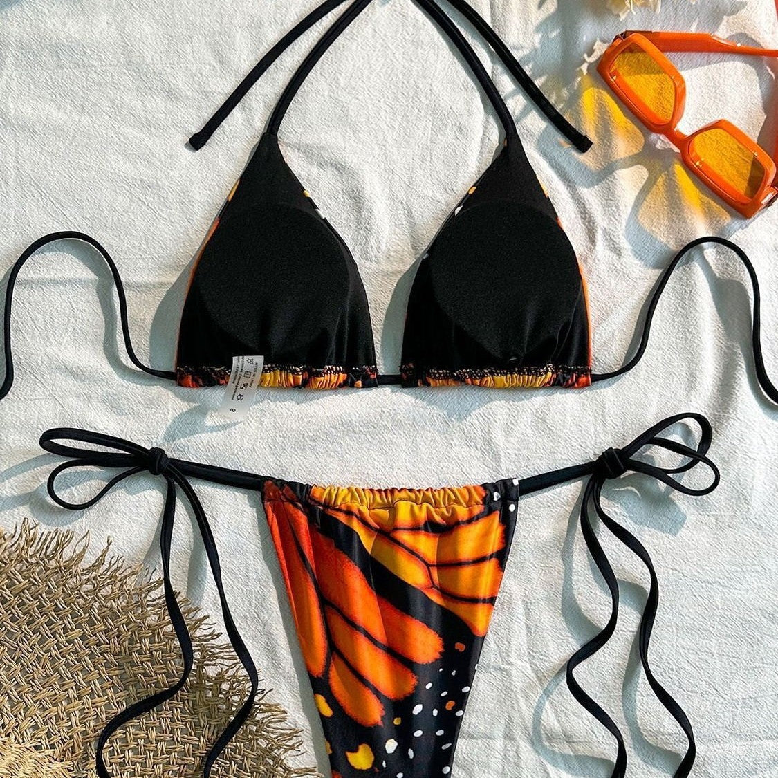 Damen Triangel-Bikini mit lR&Bhaftem Schmetterlingsdesign R&B