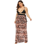 Damen Beach-Kimono aus transparentem Stoff mit trendigem Schlangenprint R&B