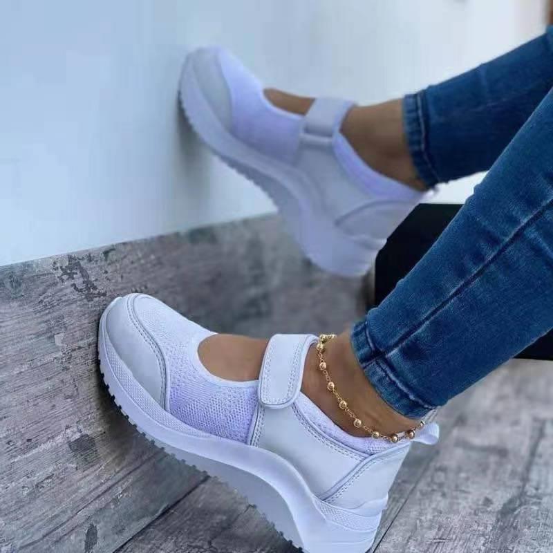 Damen Sneakers mit verstellbarem Klettverschluss und atmungsaktiver Mesh-Oberfläche R&B