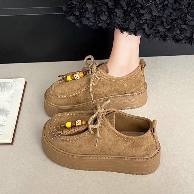 Damen Plattform Sneakers mit lässigem Wildleder-Obermaterial