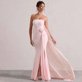 Damen Strapless Abendkleid mit schicker Drapierung und verführerischem Schlitz R&B