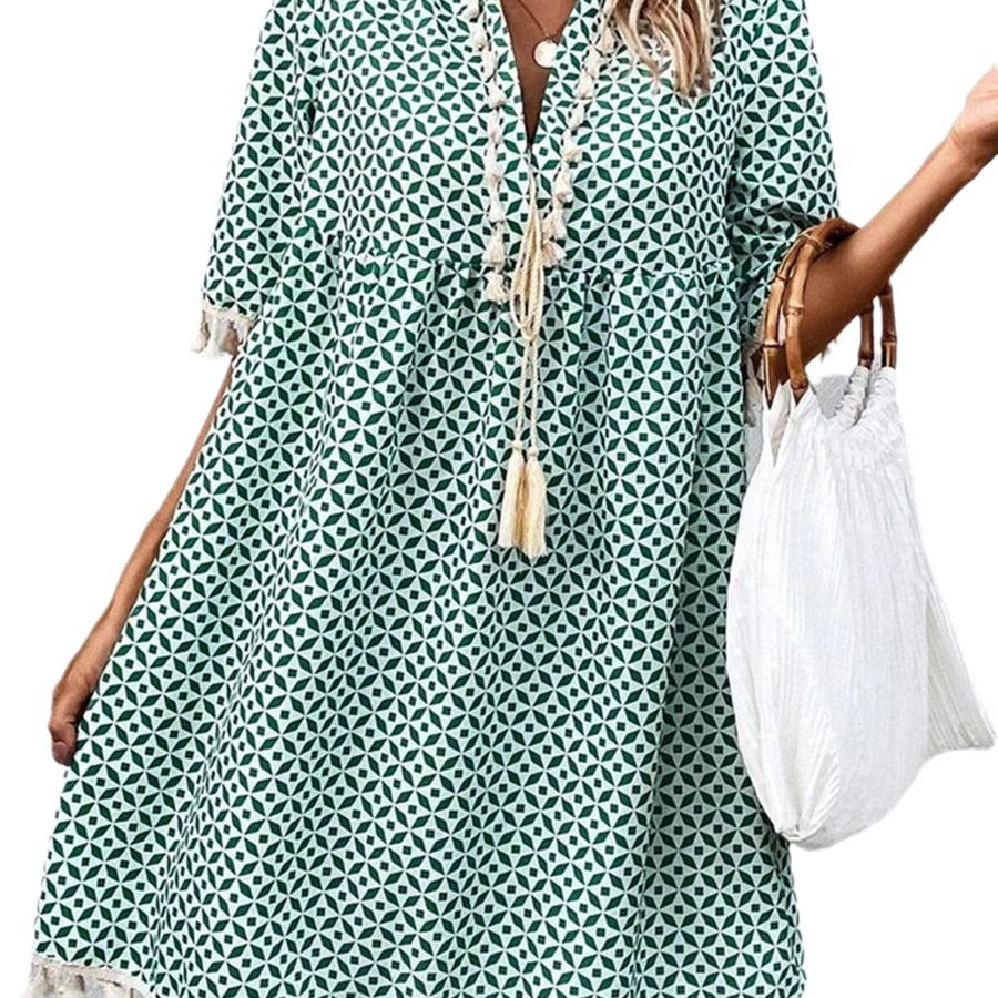 Damen Sommerkleid mit modischem Muster R&B