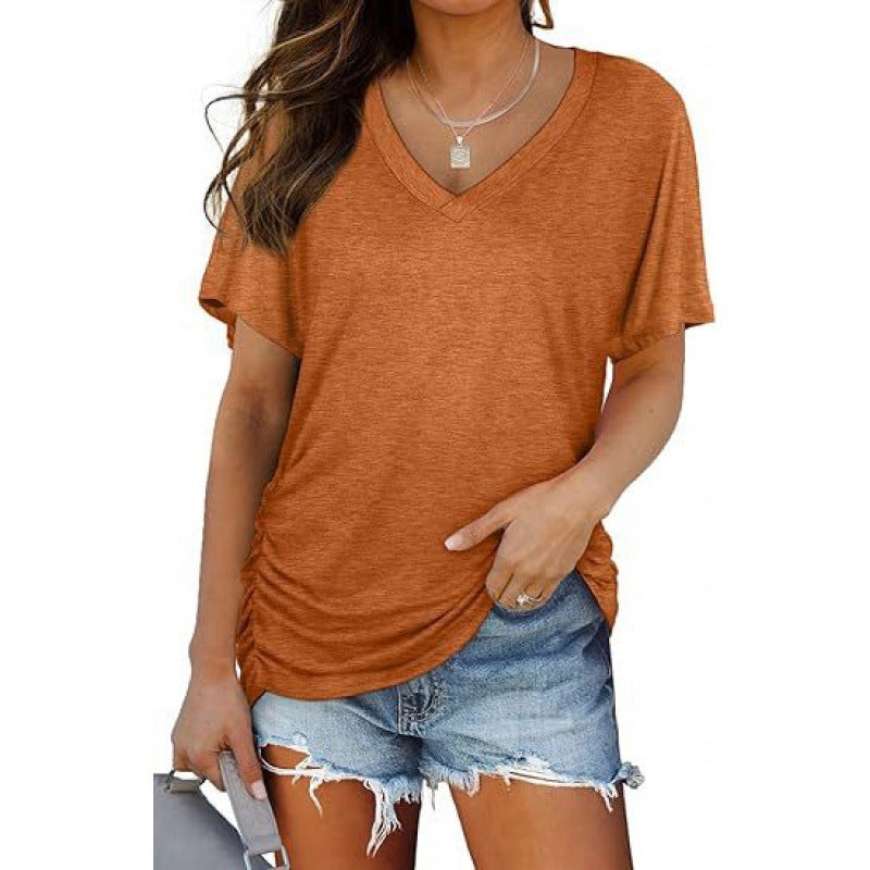 Damen V-Ausschnitt T-Shirt Aus Weichem Single Jersey Heidi-Mode