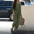 R&B | Damen Utility Jumpsuit mit Langen Ärmeln und Taschen