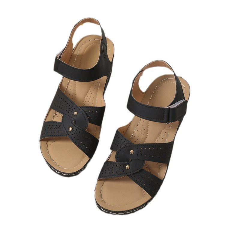 Damen Komfortable Sandalen mit luftiger Perforation und anatomischem Fußbett R&B