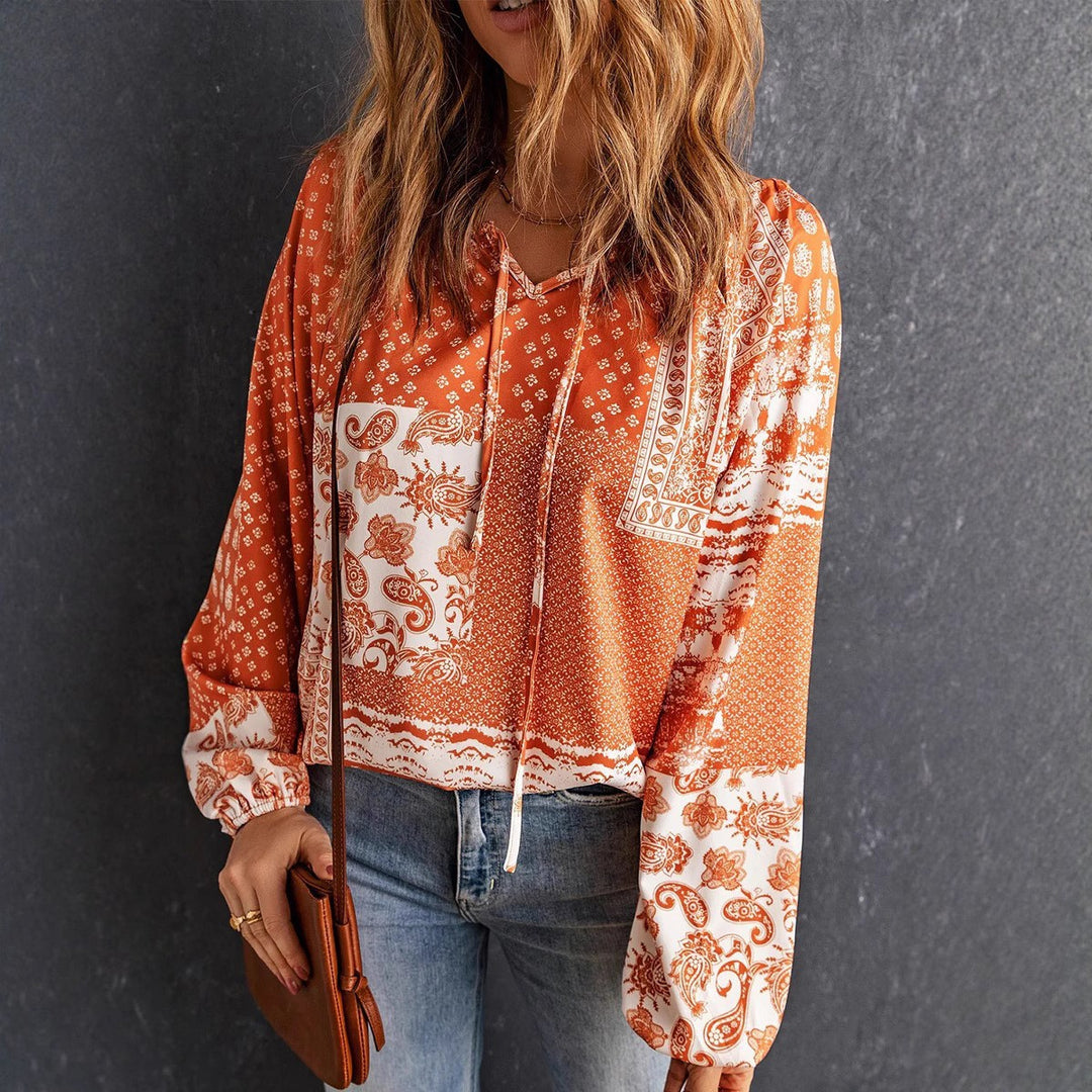 Damen lässiger Kapuzenpullover mit trendigem Paisleymuster R&B
