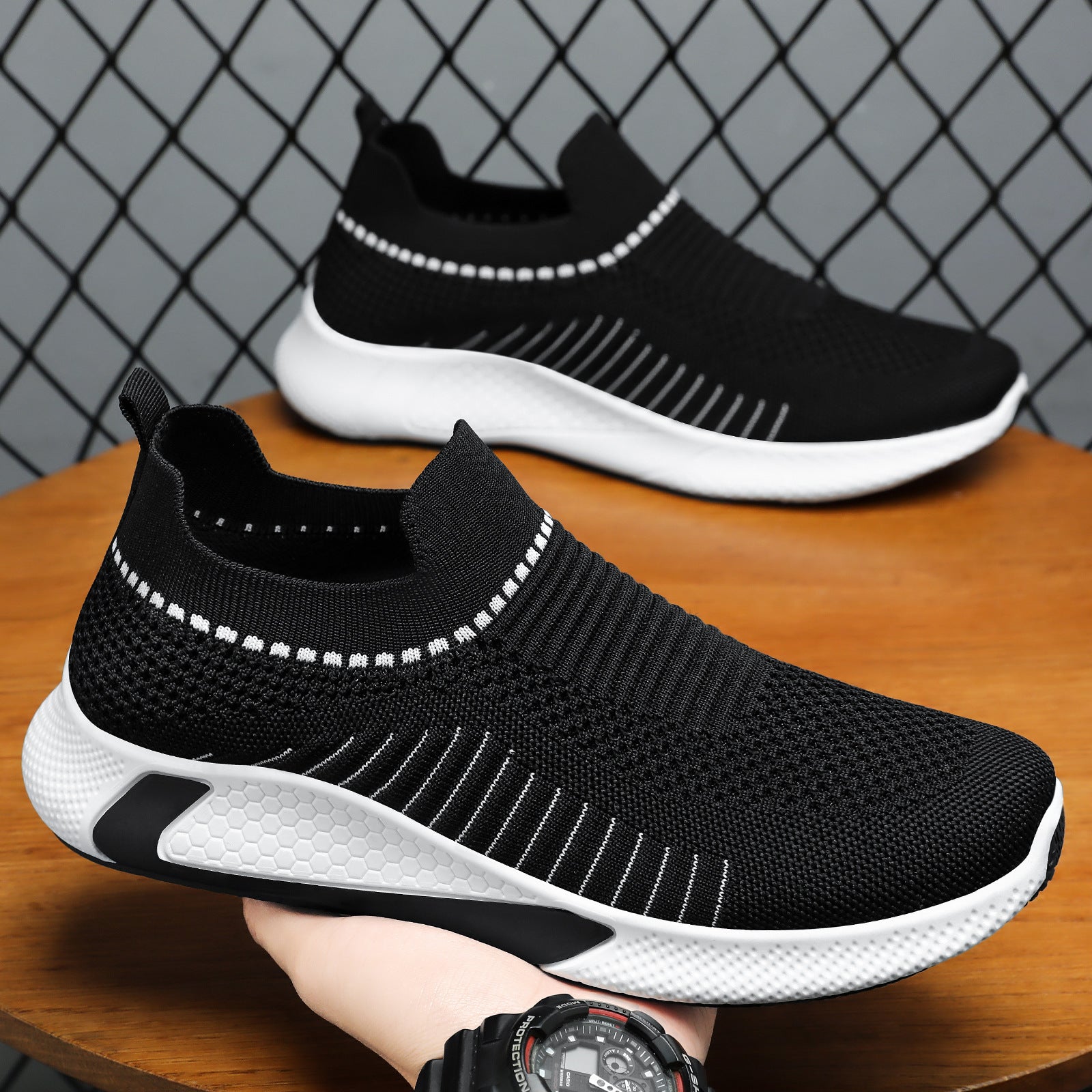 Damen Elastische Sneakers mit innovativem 3D-Strickdesign