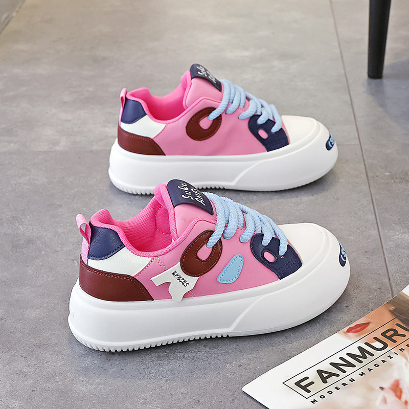 Damen modische und bequeme Sneakers mit hoher Sohle und klarem Design R&B