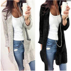 Damen Langstrickjacke mit offenen Ärmeln und praktischen Taschen R&B