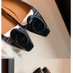 Damen Flache Ballerinas mit modischem Karo-Design und schicker Schnalle