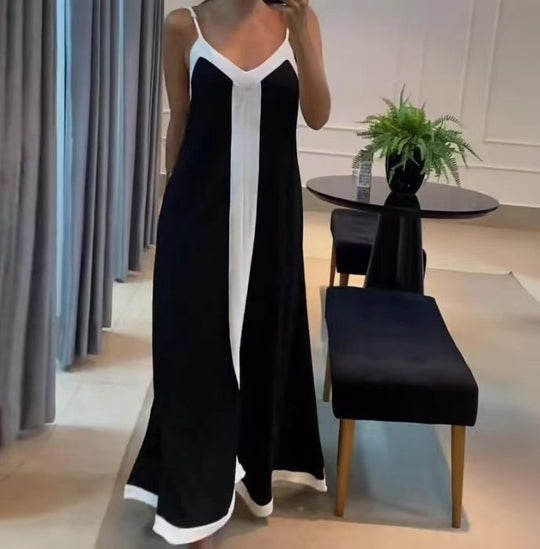 Damen Maxikleid mit eleganten Trägern R&B
