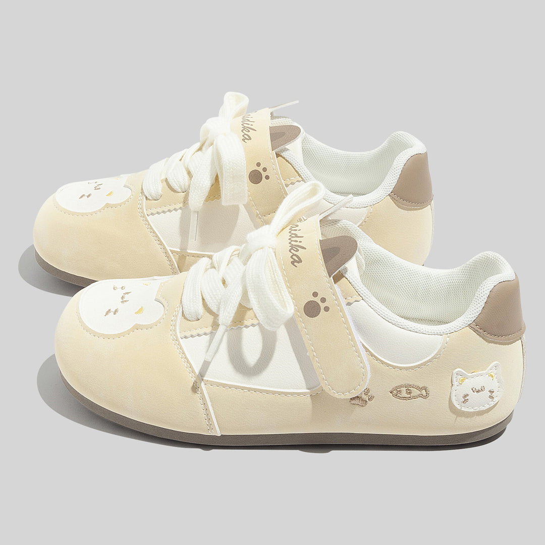 Damen Sneakers mit niedlichem Katzenmotiv und bequemer Dämpfung R&B