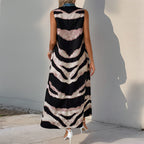 Damen Maxi-Kleid mit auffälligem Animal-Print und eleganten Verzierungen R&B