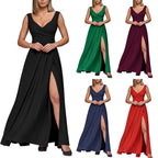 Damen Maxikleid mit elegantem Wickeldesign und seitlichem Schlitz R&B