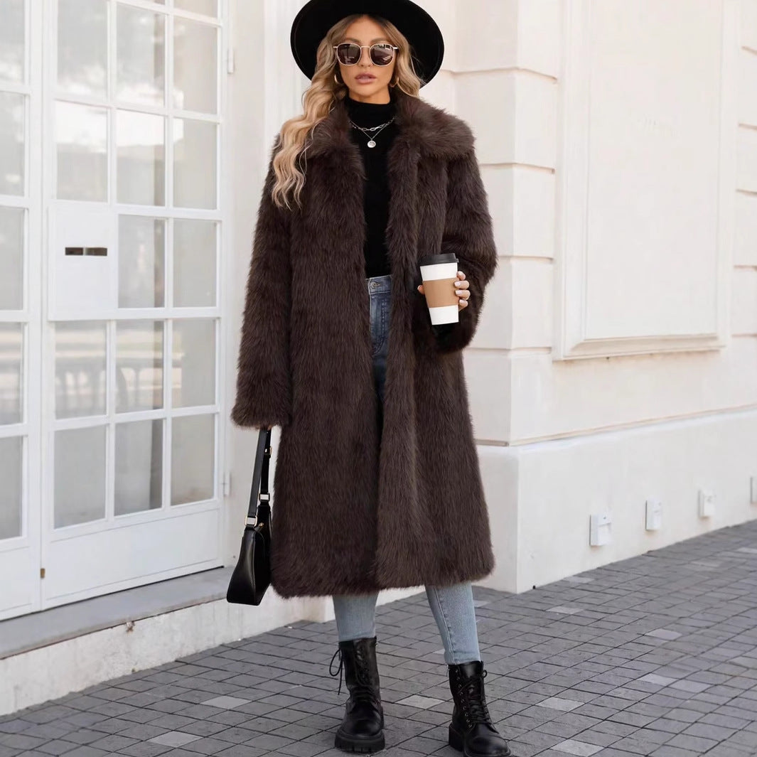 Damen Modischer Long Coat R&B