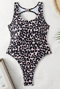 Damen Einteiler Badeanzug mit Leopardendruck und modernem Schnitt R&B