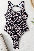 Damen Einteiler Badeanzug mit Leopardendruck und modernem Schnitt R&B