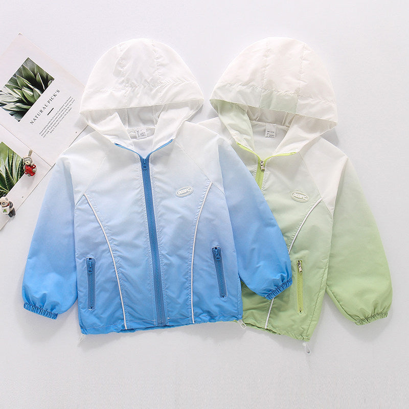 Damen nan leichter Kapuzen-Windbreaker mit Reißverschluss und verdeckten Taschen R&B