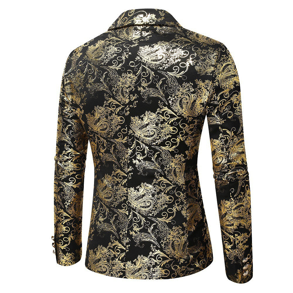 Herren eleganter Goldmuster Blazer R&B