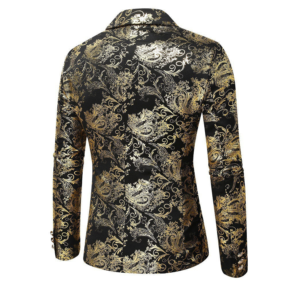 Herren eleganter Goldmuster Blazer