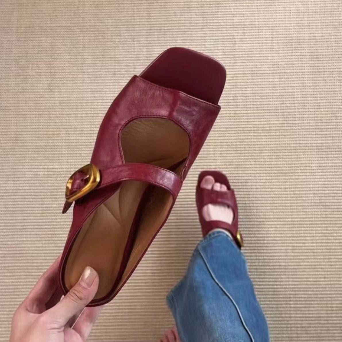Damen Sandalen mit elegantem Riemchendesign und hochwertiger Schnalle R&B