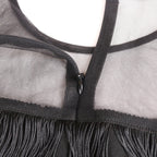 Damen Wickelkleid mit fransierendem Design und seitlichem Schlitz R&B