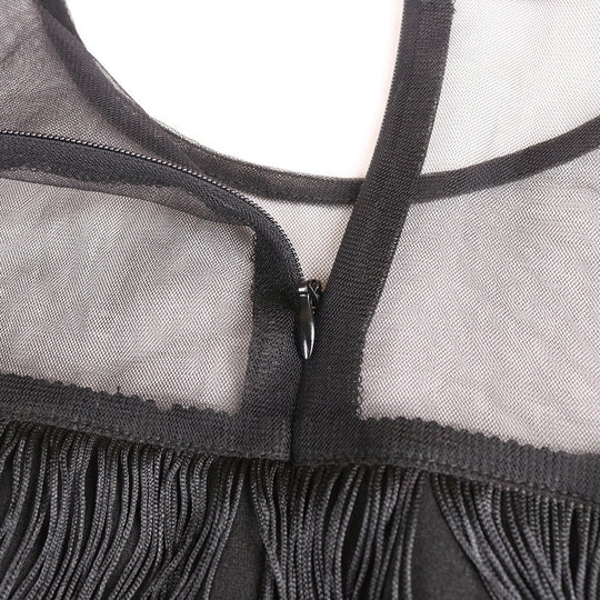 Damen Wickelkleid mit fransierendem Design und seitlichem Schlitz R&B