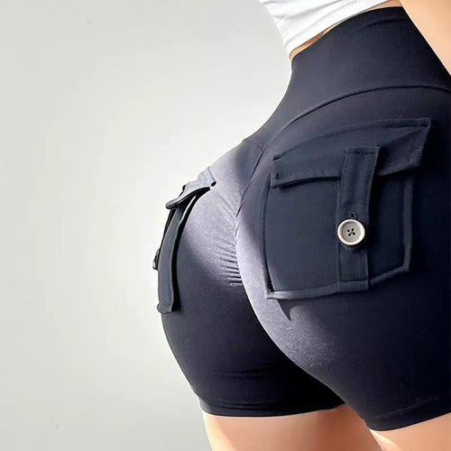Damen Sportliche Shorts mit dekorativen Taschen und elastischem Bund R&B