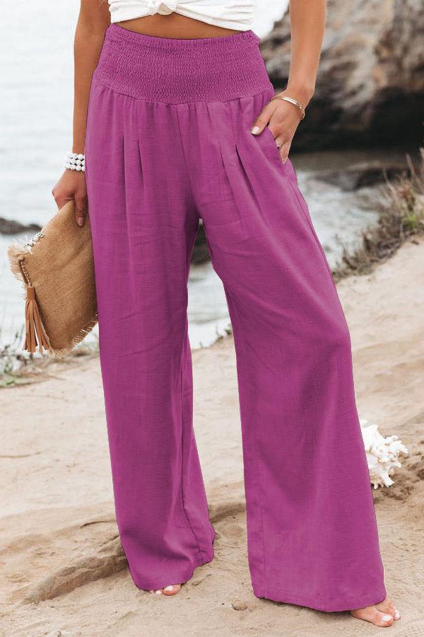Damen weiter Sommerhose mit elastischem Bund R&B