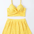 Damen Tankini-Set mit verspieltem Rock und gepolstertem Oberteil R&B