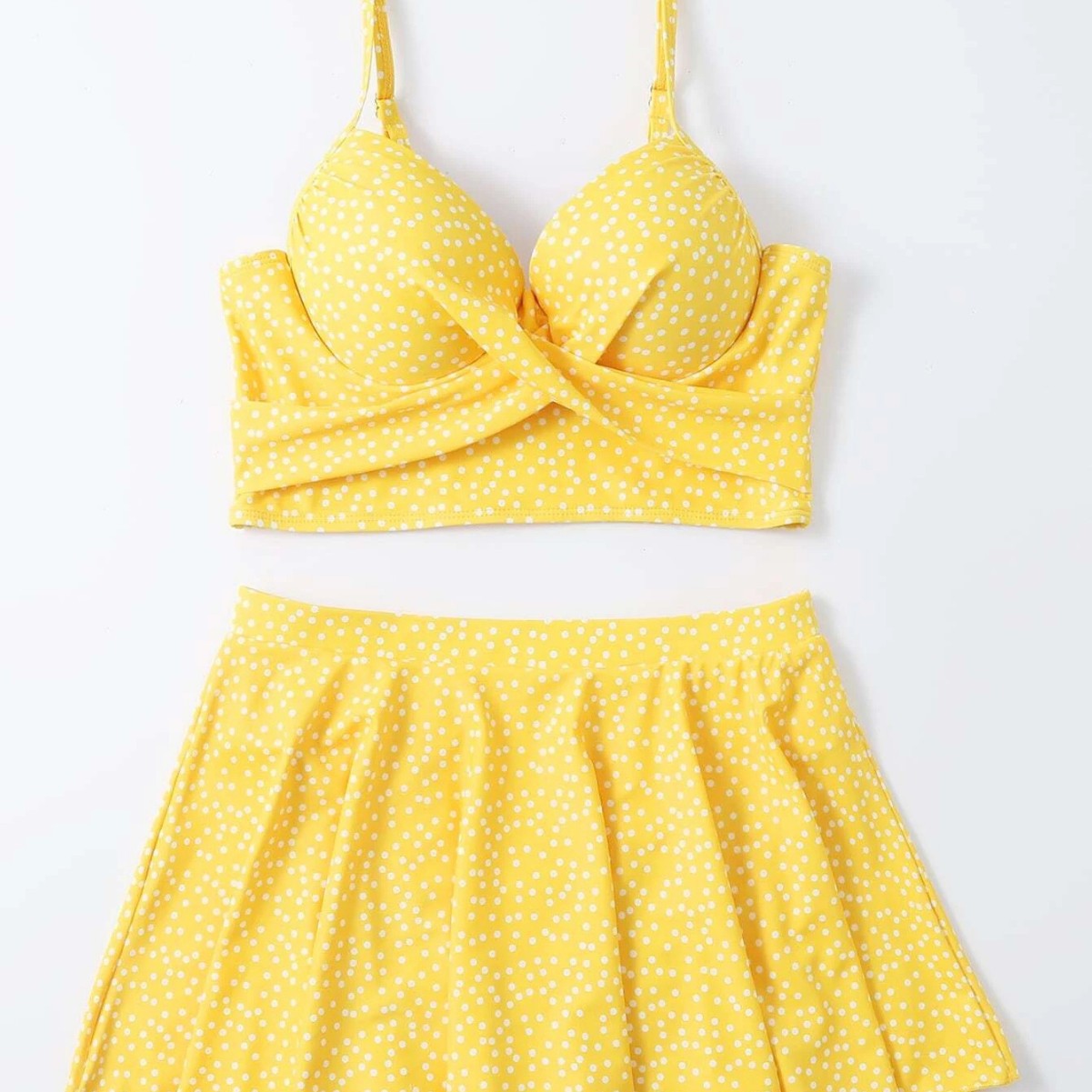 Damen Tankini-Set mit verspieltem Rock und gepolstertem Oberteil R&B