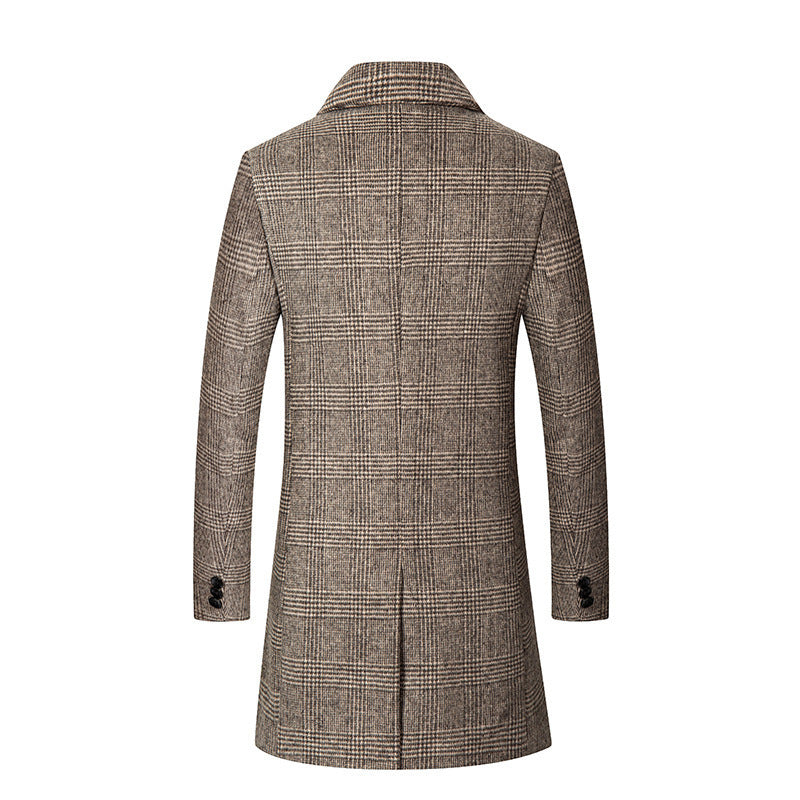 Herren eleganter Glencheck-Mantel mit wärmendem Innenfutter R&B