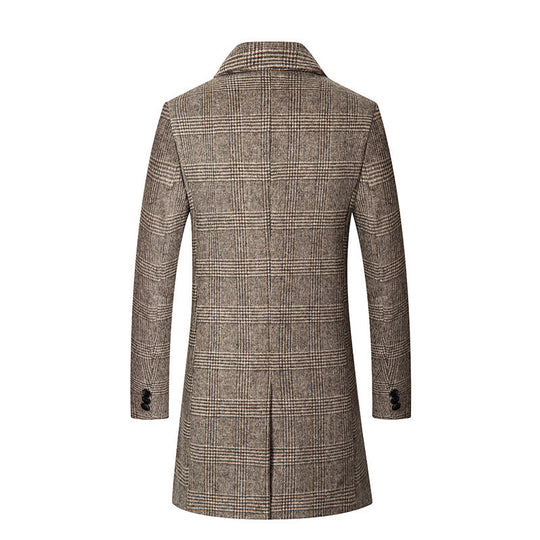 Herren eleganter Glencheck-Mantel mit wärmendem Innenfutter R&B