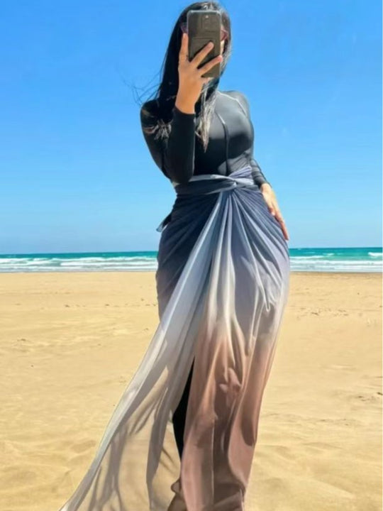 Damen eleganter Strandüberwurf R&B